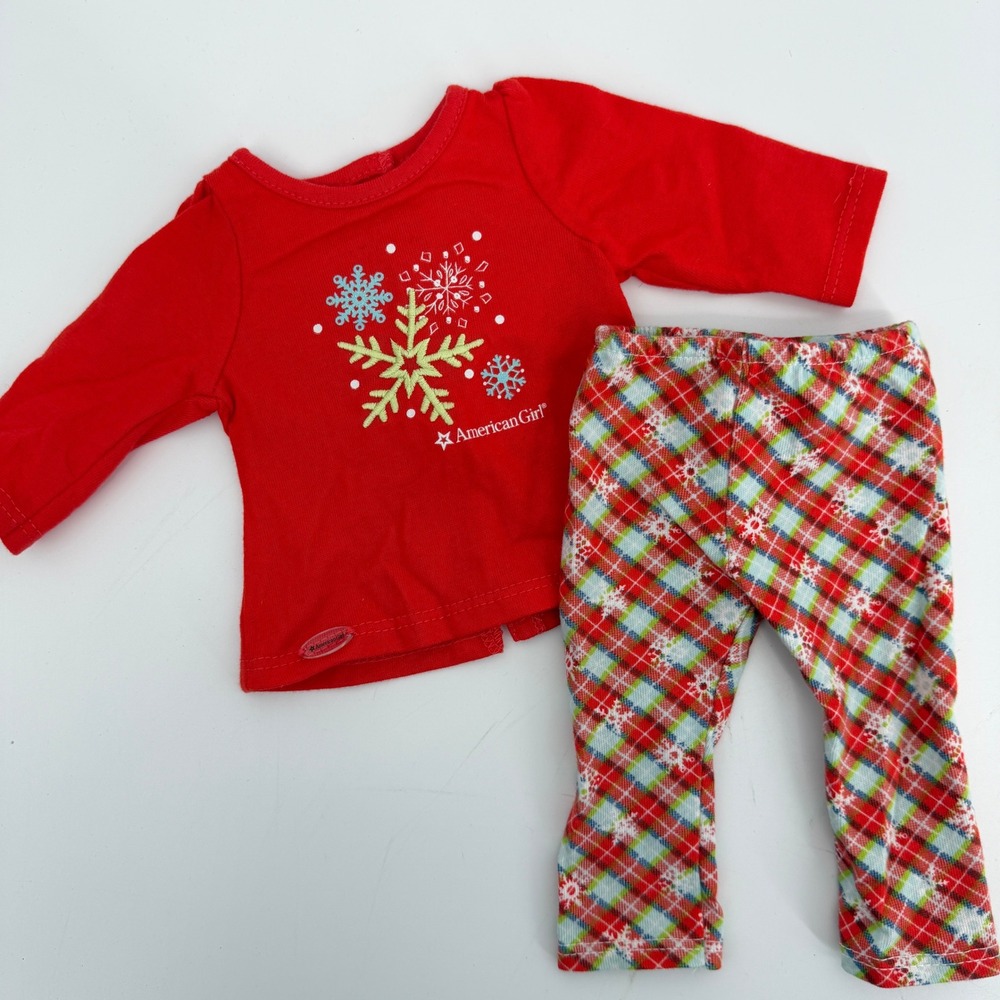 American Girl Holiday‎ Dreams Pajama for Doll Red Christmas